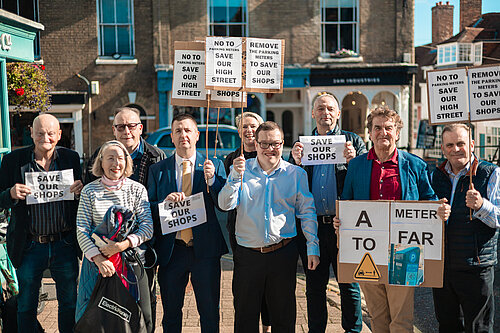 parking meter protest group photo
