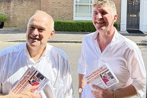 Sir Ed Davey and Edward Morello MP smiling