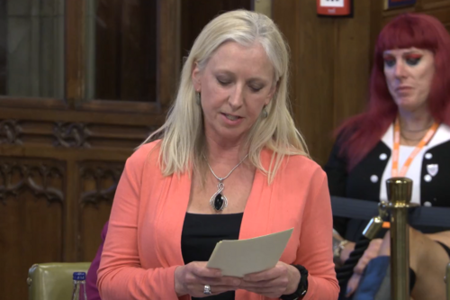 Roz speaking in Westminster Hall
