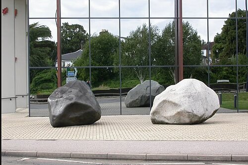 The Two Stones sculpture outside the Kent History & Library Centre Maidstone