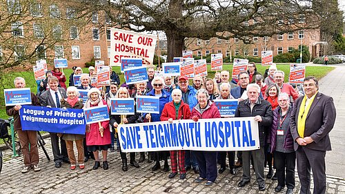 SAve teignmouth Hospital County Hall Martin Wrigley and Save Teignmouth Hospital group