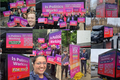 A montage of photos from the Let's Fix Politics launch