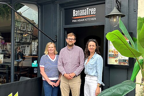 Freddie and the Banana Tree team during his visit