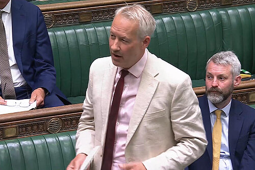Gideon Amos MP speaks during housing questions
