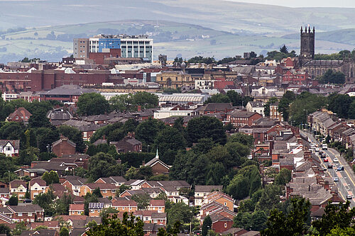 View of Oldham town centre