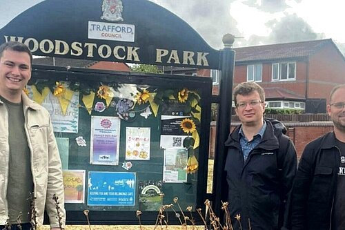 Cllr Ulrich Savary with local Liberal Democrat Leader Shaun Ennis and Deputy Will Frass