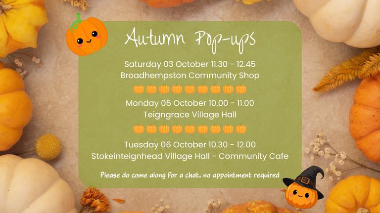 image of autumn pop up dates