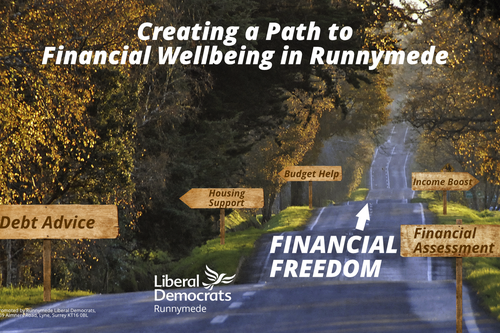 Picture of a road with signposts about financial freedom