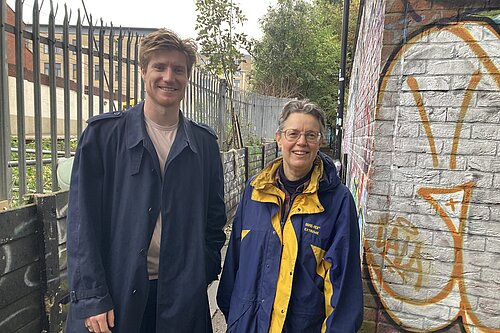 Janet and Patrick on Billy Fury way