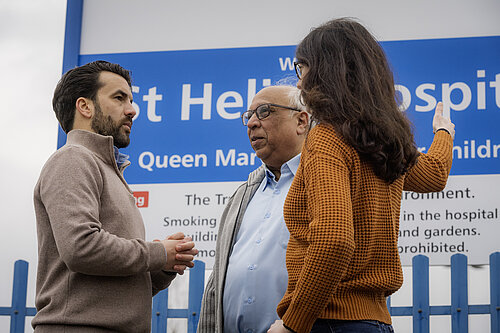 Bobby Dean MP by St Helier Hospital