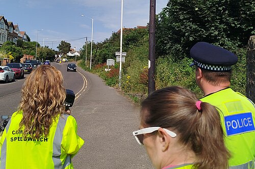 Speedwatch team monitoring traffic speeds