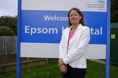 Helen Maguire MP at Epsom Hospital