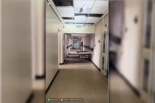 A still from one of the TikTok videos on the former maternity ward