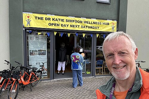 Cllr Mark Wilson outside the wellness hub