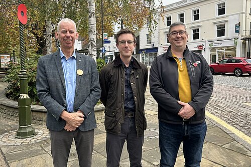 John Milne MP, Ben Dempsey & Council Leader Martin Boffey