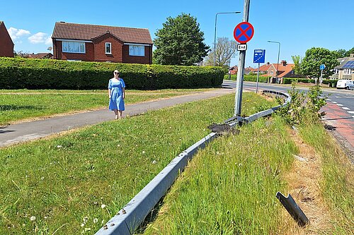 Danielle Mason by the crash site