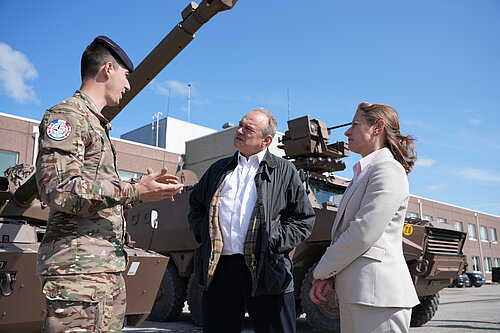 Lib Dem Leader Ed Davey and Defence Spokesperson Helen Maguire visiting NATO troops in Estonia, 2025