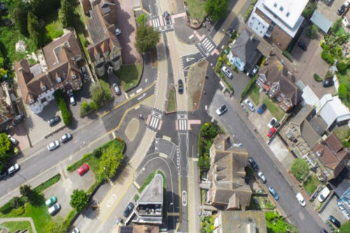 Shorncliffe Road junction from above