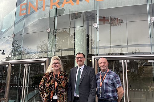 Tom Gordon stood outside Harrogate Convention Centre