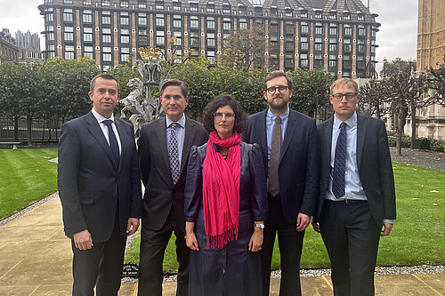 The five Liberal Democrat Oxfordshire MPs. From left to right: Calum Miller, Charlie Maynard, Layla Moran, Freddie van Mierlo and Olly Glover