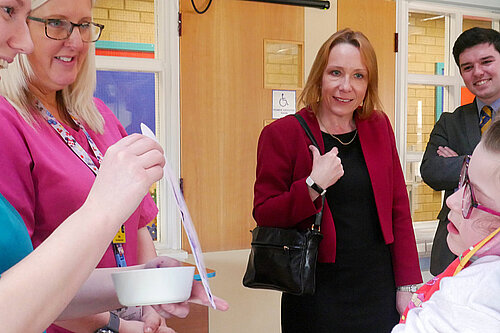 Helen visiting Hope House children's hospice in North Shropshire