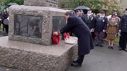 image of martin laying a wreath