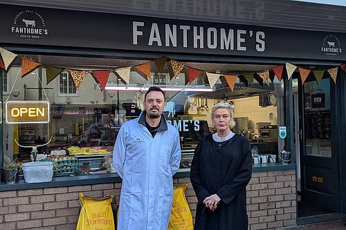 Rachel Gilmour MP visit Fanthome's in Tiverton 