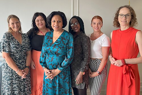 Alison Bennett MP, Pause The Children Charity, and Children's Minister Janet Daby at a meeting