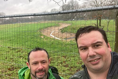 Cllr Gary Malcolm and Matthew Mellor in Lammas Park