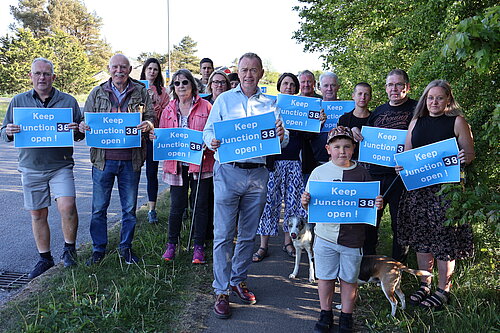 Tim and local residents at Junction 38