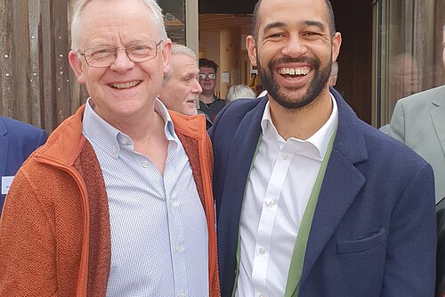 County Councillor Jim Webber with Liberal Democrat Party President Josh Babarinde