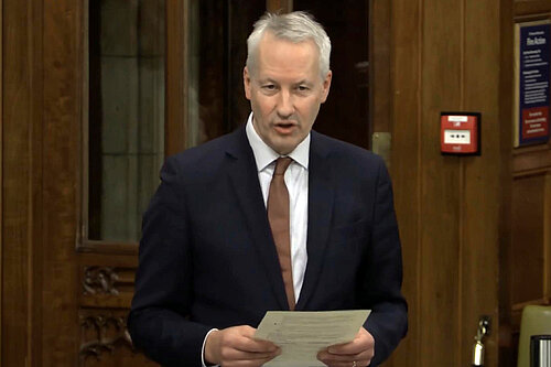 Gideon Amos speaks at schools debate