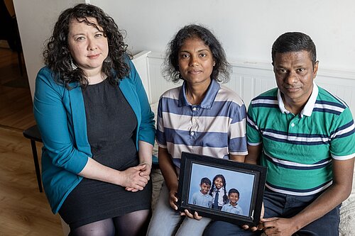 Victoria Collins with concerned family