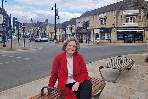Anna sabine MP in Midsomer Norton High street
