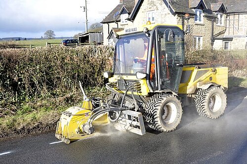A multihog vehicle in use in South Shropshire