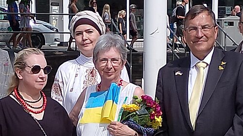 Image of Martin with Ukrainians