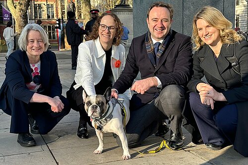Danny Chambers MP & Alison Bennett MP with dog