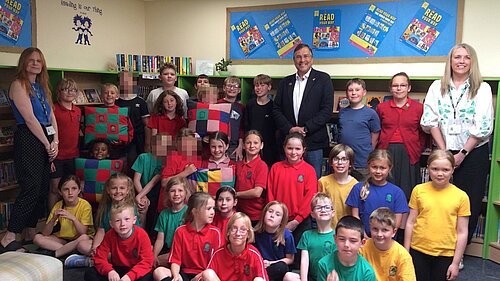 image of the eco committee and hazeldown school with Martin