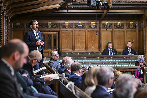 Tom Gordon MP speaking in the House of Commons Chamber