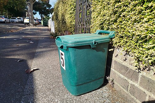 Food waste bin on street for collection