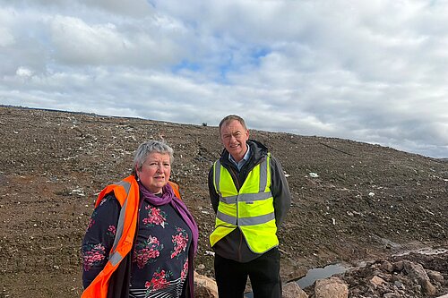 Judith and Tim near the Flusco landfill site