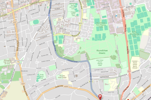 Map showing route of HGV ban courtesy of OpenStreetMap