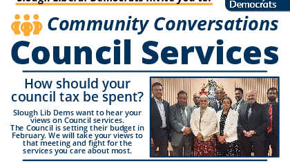 Slough Lib Dems Community Conversations across Slough on how the council tax should be spent
