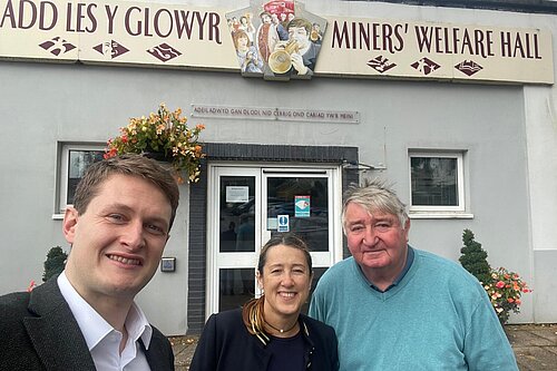 David Chadwick, Jane Dodds and Roger Williams outside the Welfare